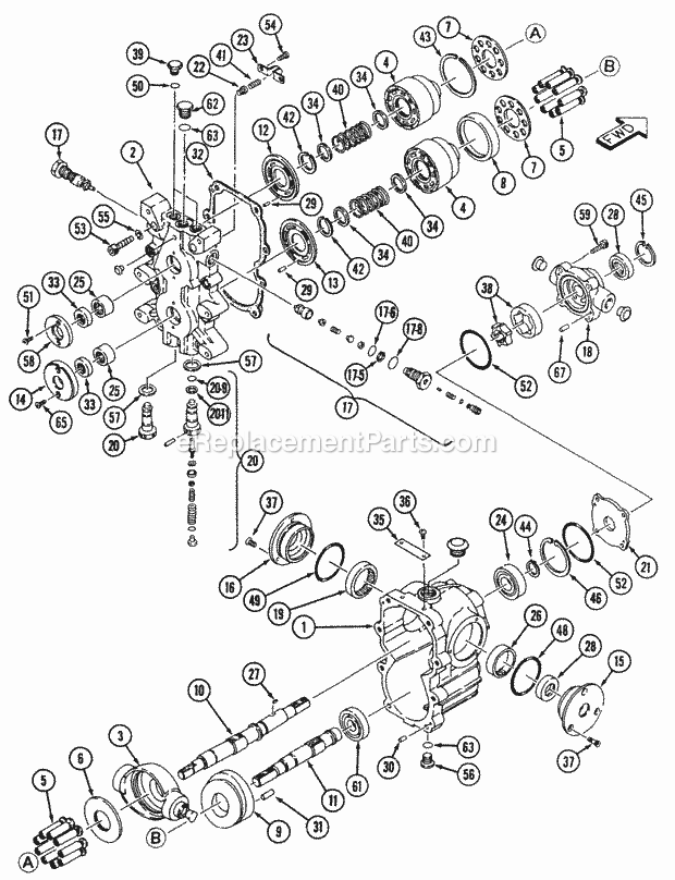 Hydrostatic (Part 4) Diagram and Parts List for 544-434D100, 545-434D100, 546-434D100 Cub Cadet Lawn Tractor